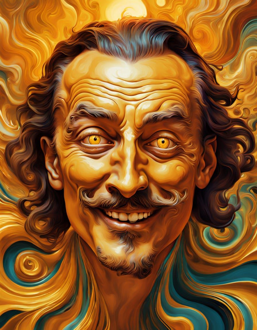 Laughing Hades in a Surreal Psychedelic Realm