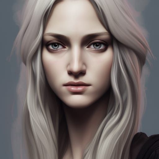Detailed Portrait of a Blond Girl in Digital Art Style