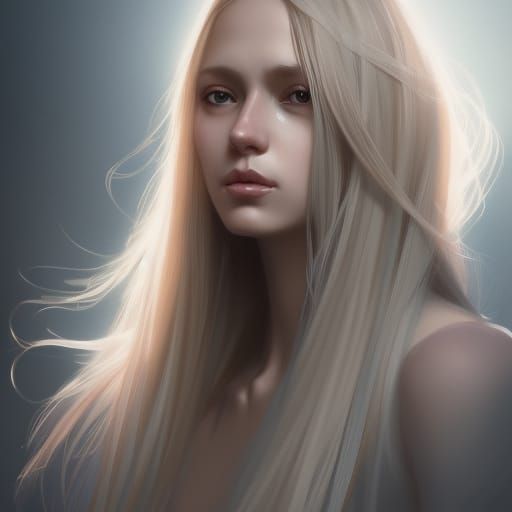 Girl Portrait with Volumetric Lighting, Trending Art
