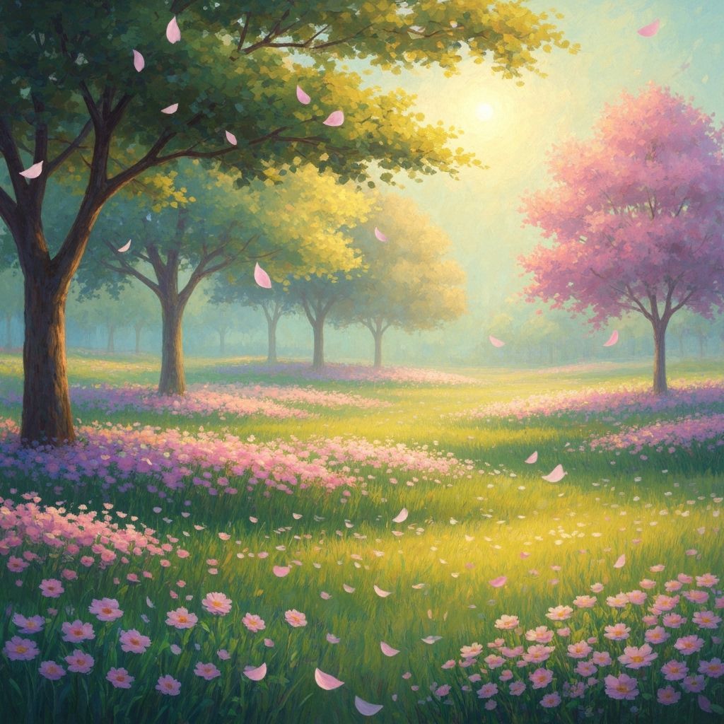 Pastel Meadow Inspired by Impressionist Masters