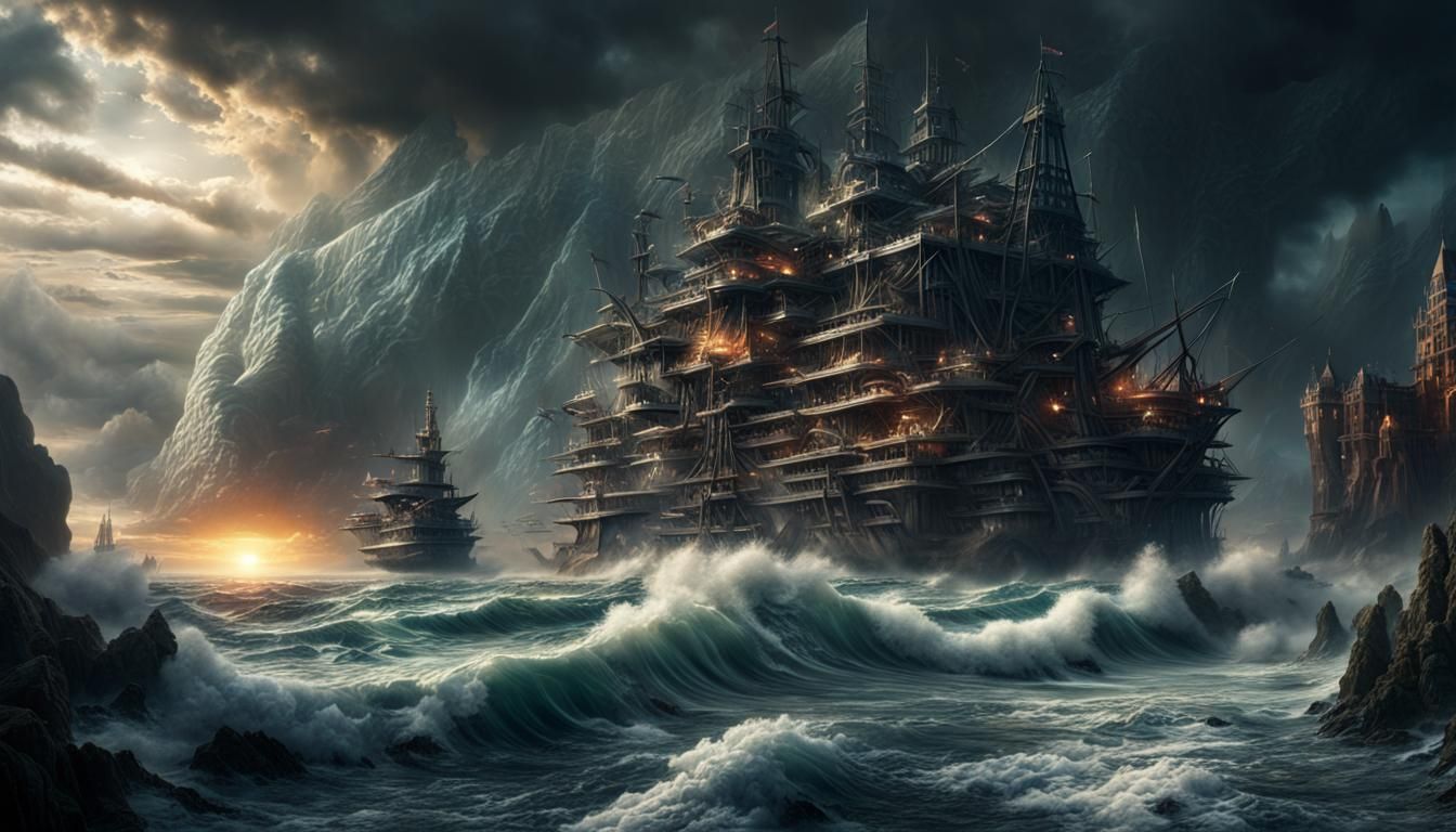 Epic Ocean Apocalypse Digital Matte Painting