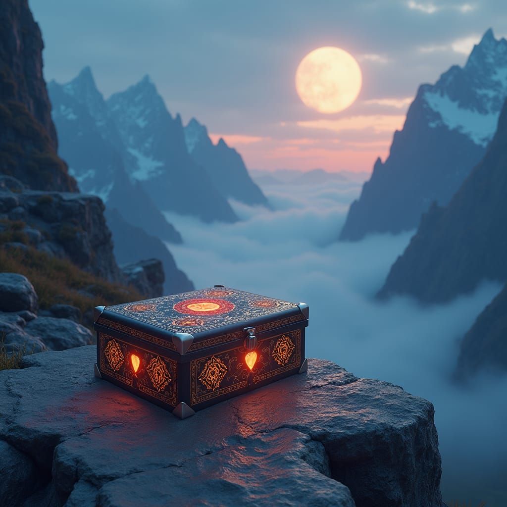Shattered Runebox on Misty Peak: Fantasy Matte Painting