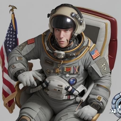 Military Medals on Spacesuit: Deformed Stock Photo