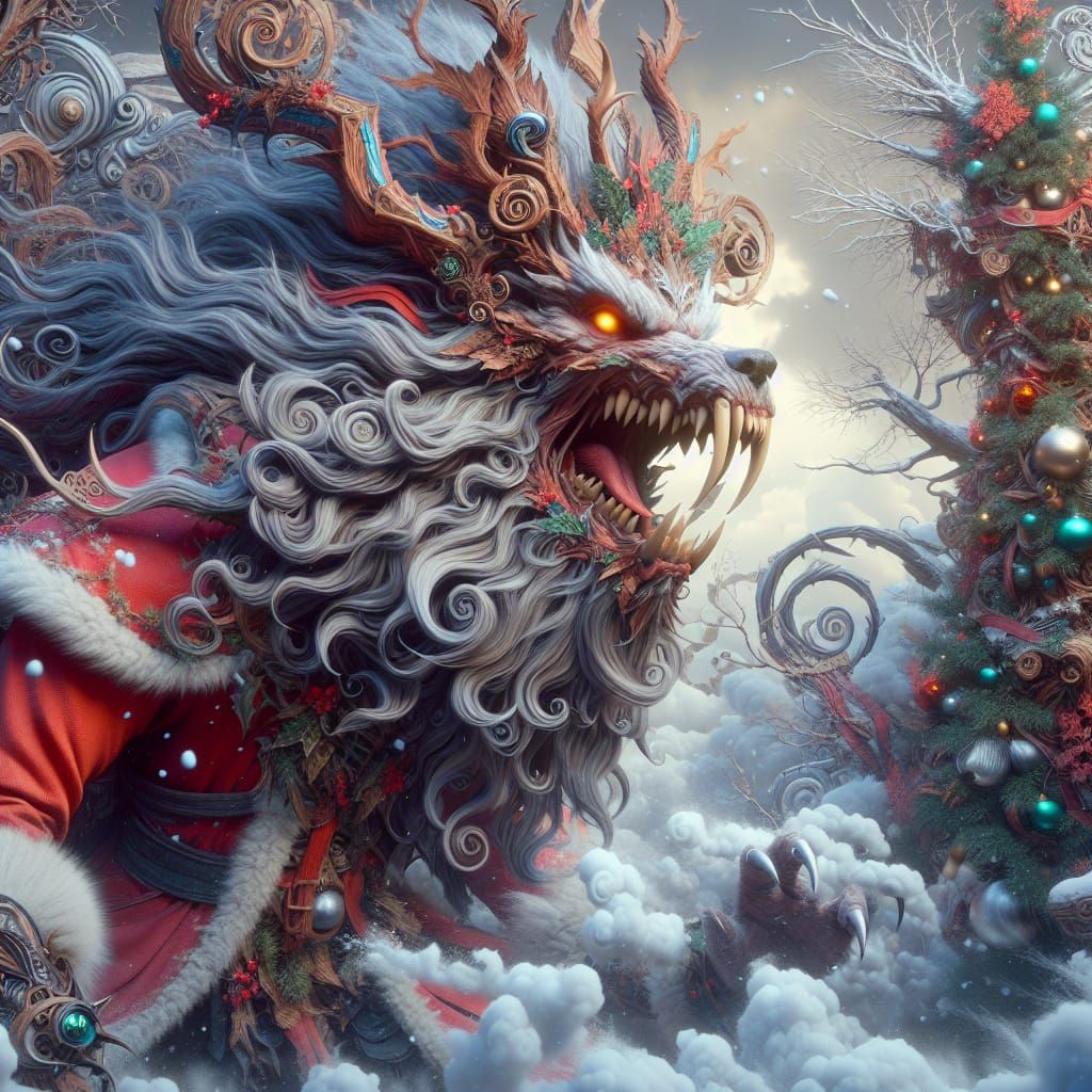 Fantastical Wolf Claus in Epic Fantasy Style