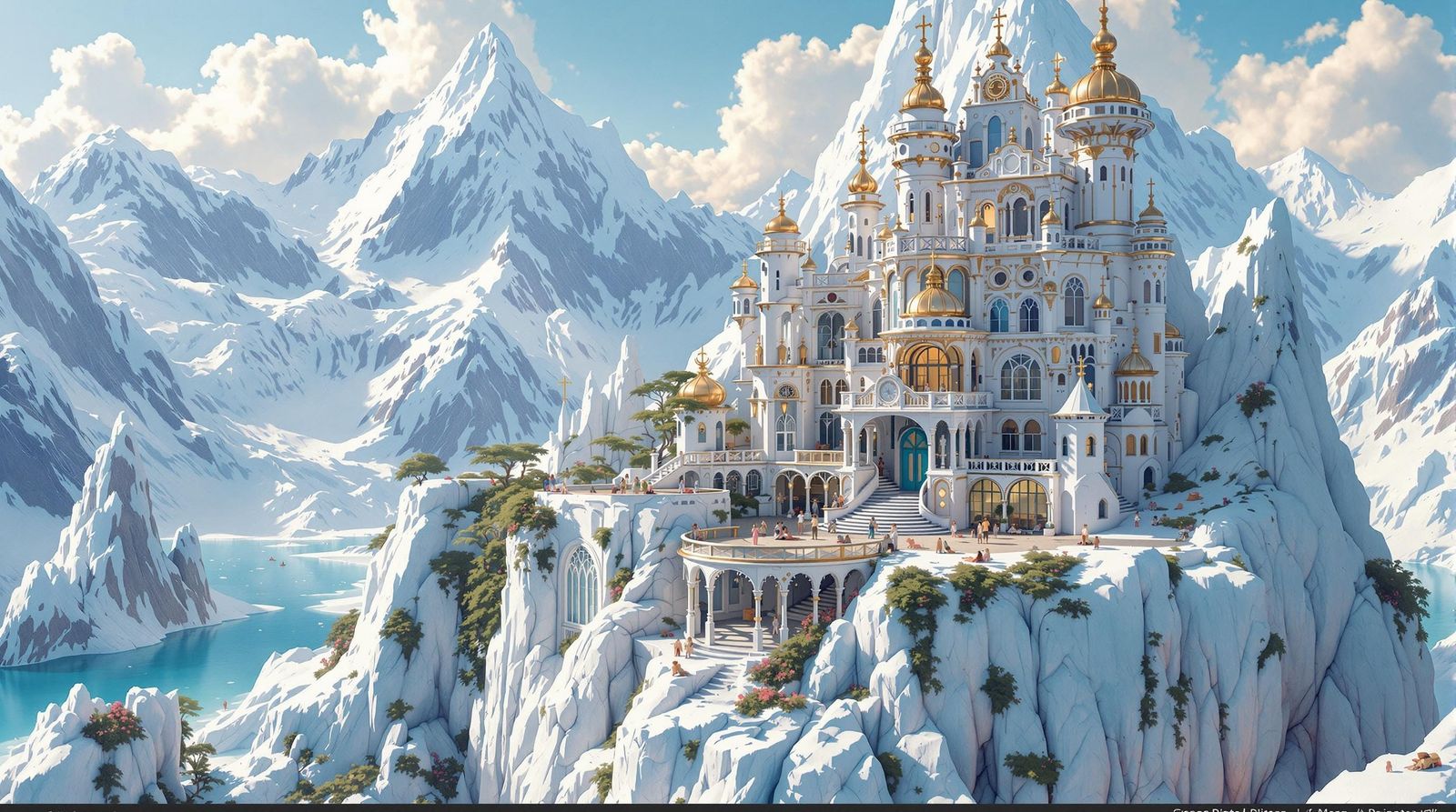 Fractal Summer Home Atop Glacier in Wes Anderson Style