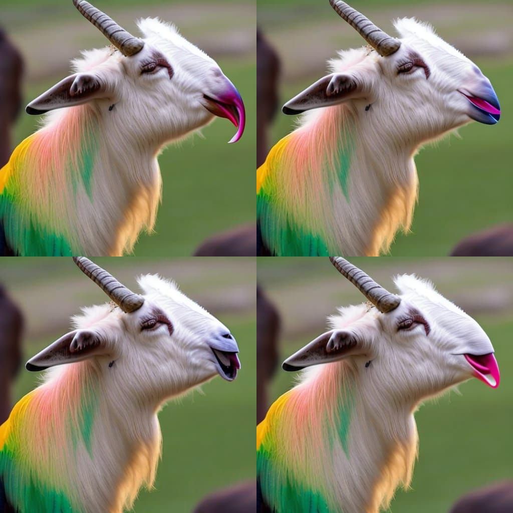 Goat-Parrot Hybrid Animal in DSLR Photography