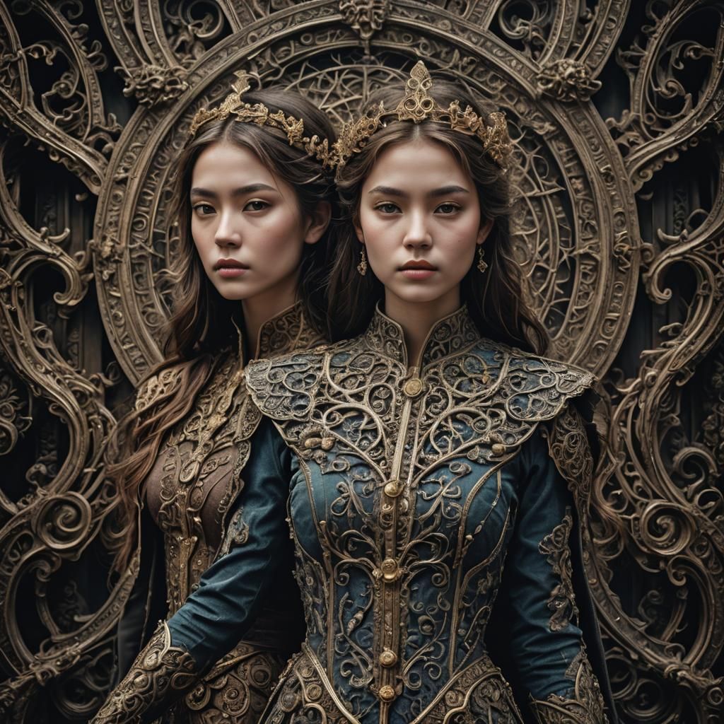 Dramatic Study in Duality: AI Generated Image