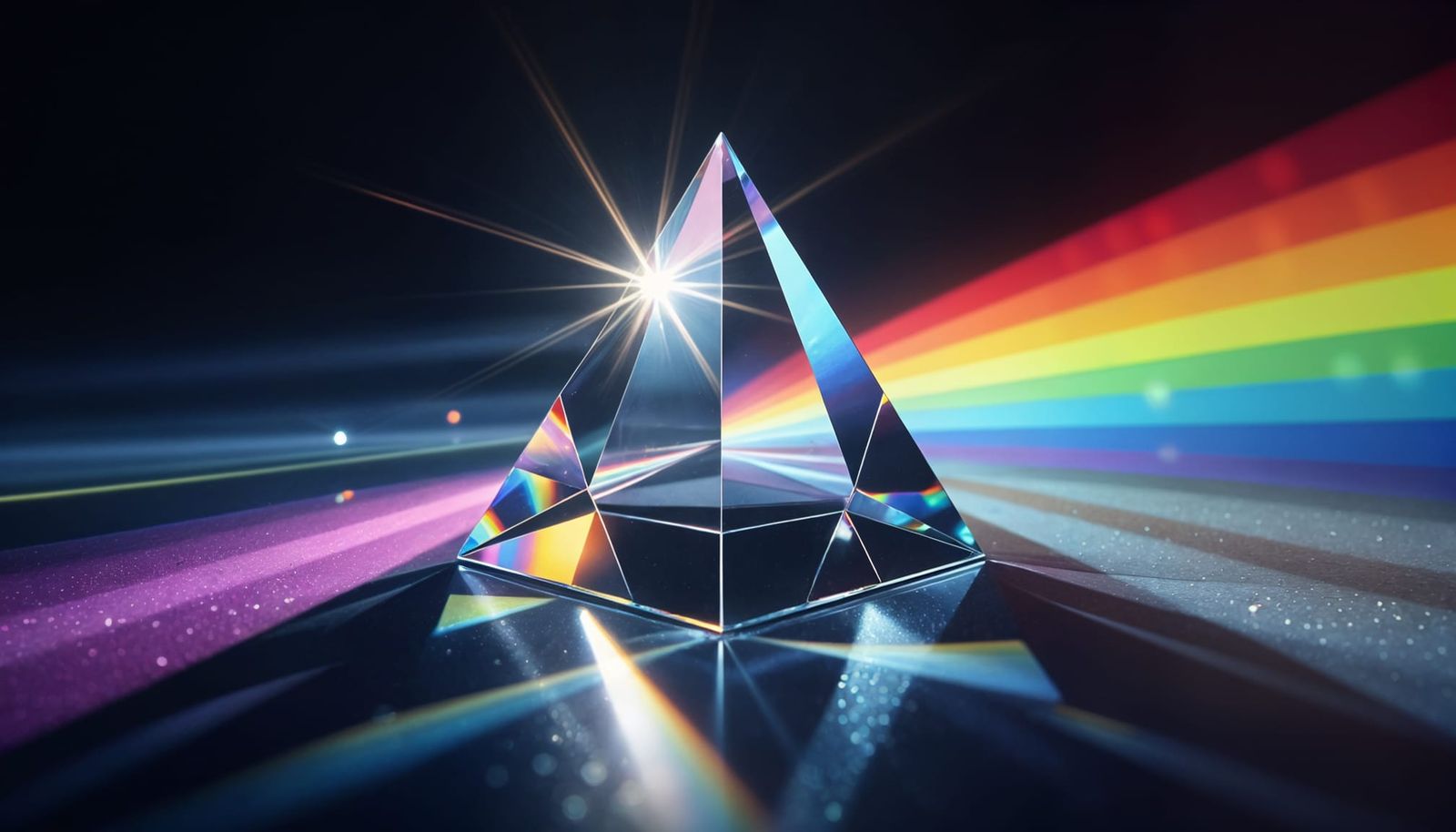 Light Refraction Through Crystal Prism in 8K