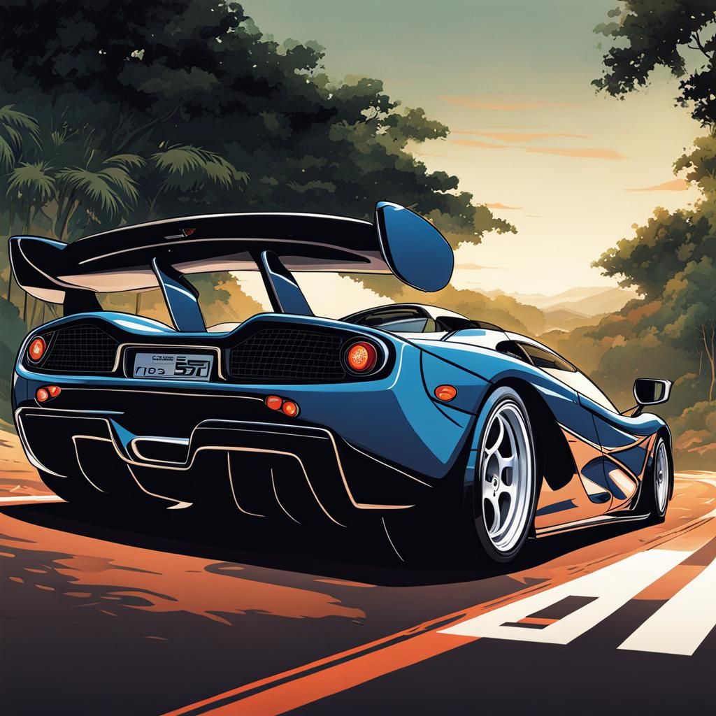 McLaren F1 Sports Car in Anime Style Wallpaper