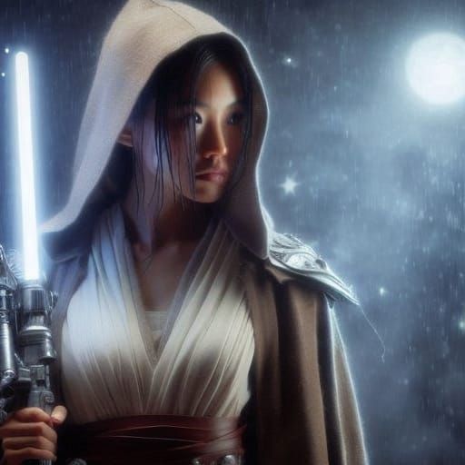 Epic Comic Book Fantasy of a Jedi Knight and Mulan
