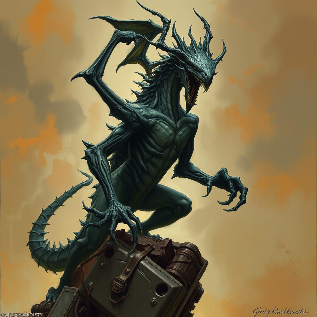 Gargoyles of Ancient Legend in a Dark, Sinister Style