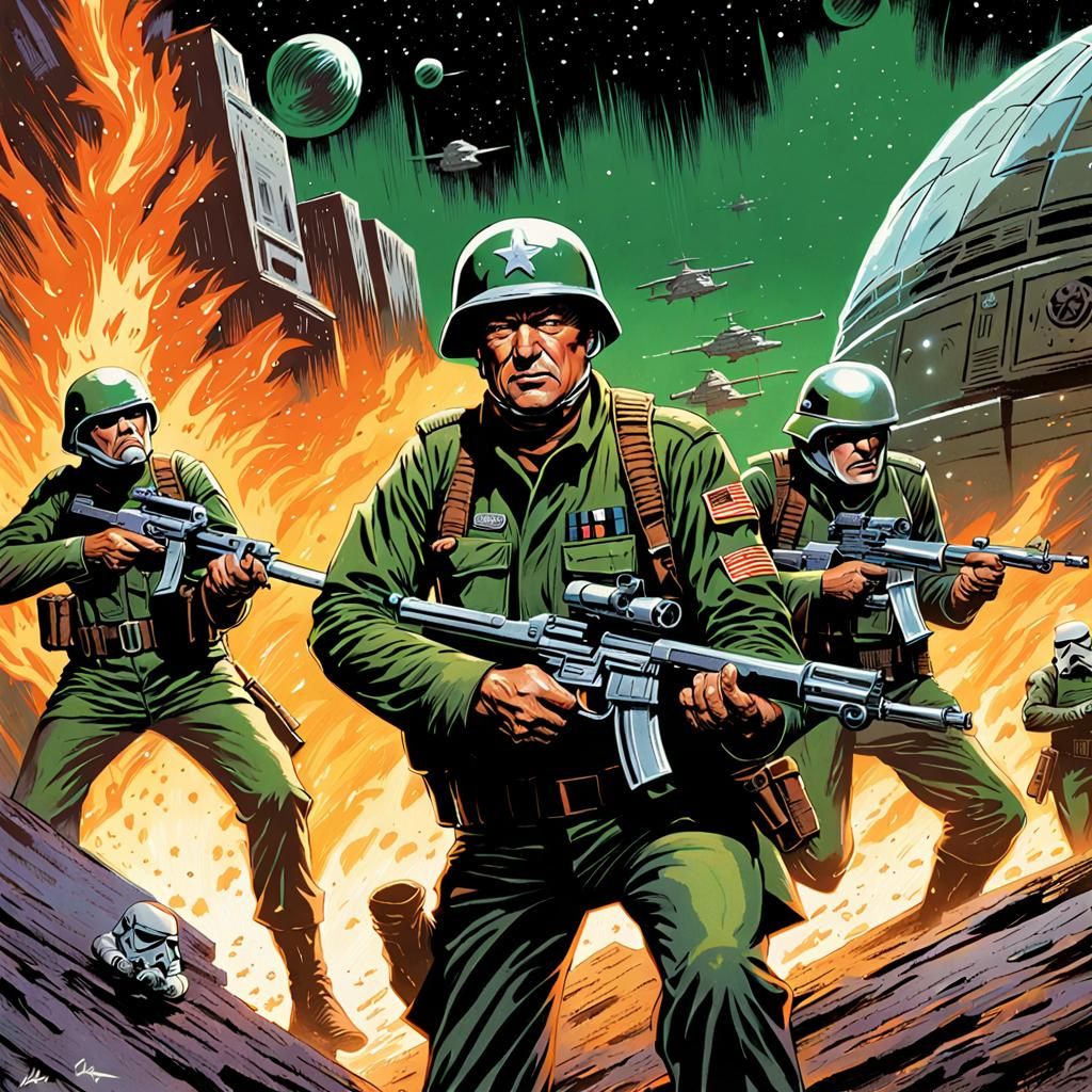 John Wayne Battles Stormtroopers: Comic Book Art