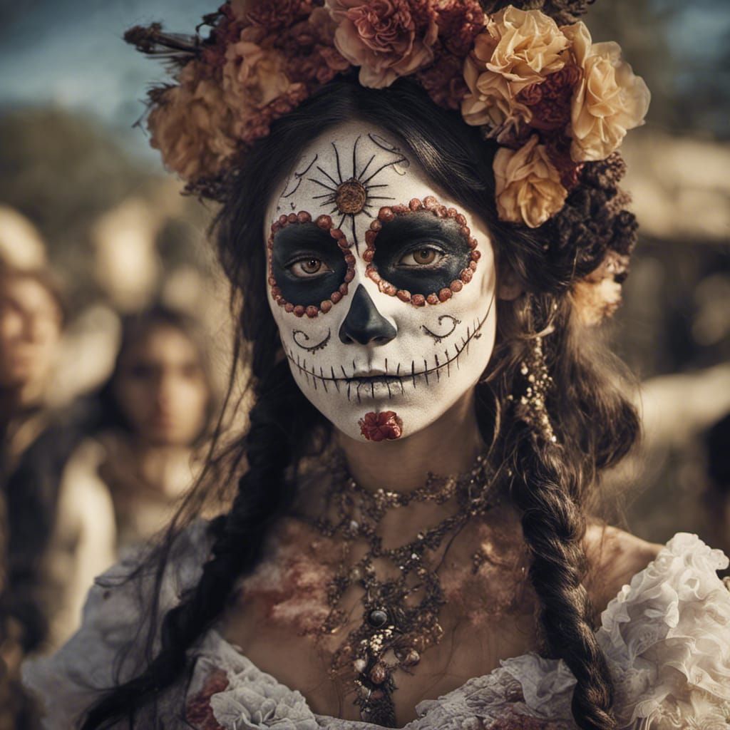 Day of the Dead Girl: Photorealistic Portrait
