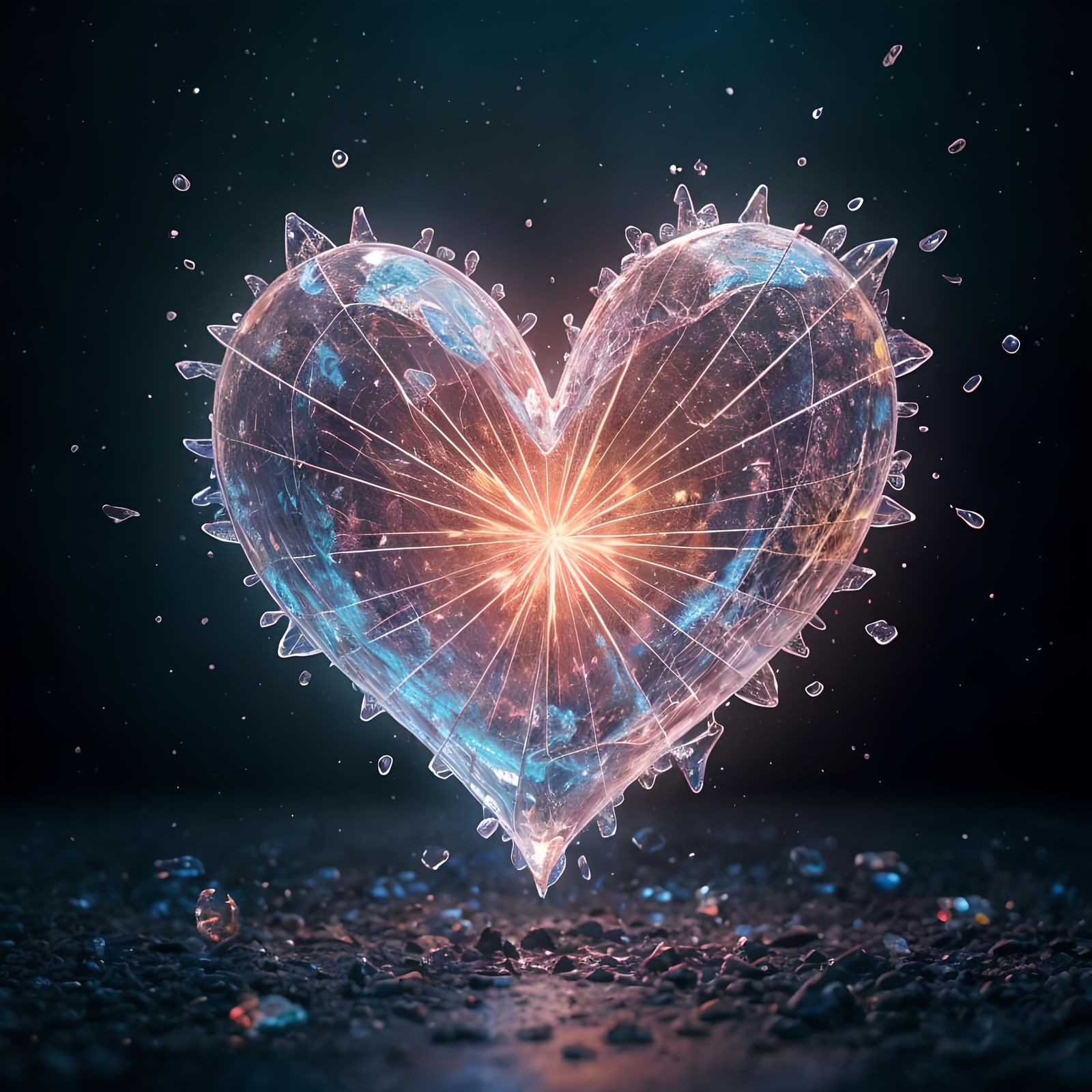 Heart of Glass: Shattered Dreams in Digital Art