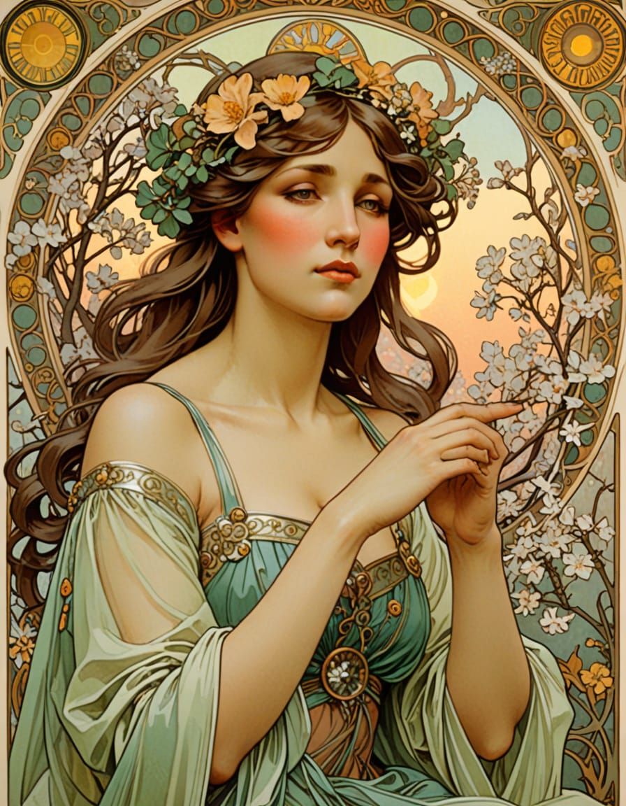Mucha's Whimsical Spring Dream