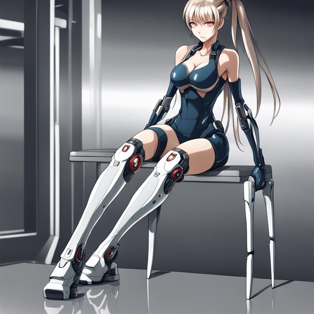 Anime Style Bionic Leg Illustration