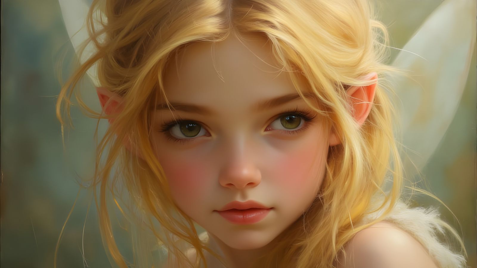 Tinkerbell Portrait with Brushed Oil Effect