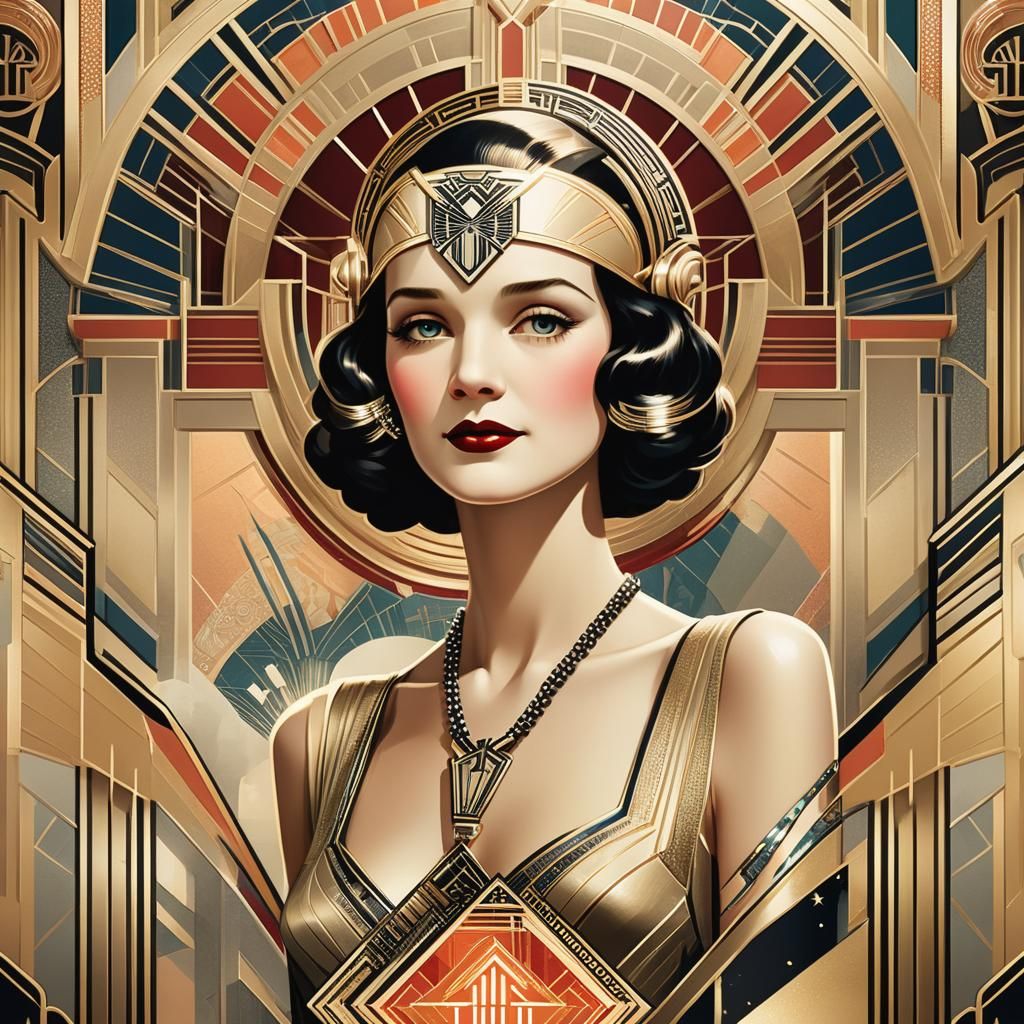 Art Deco Portrait of a Kind Housewife