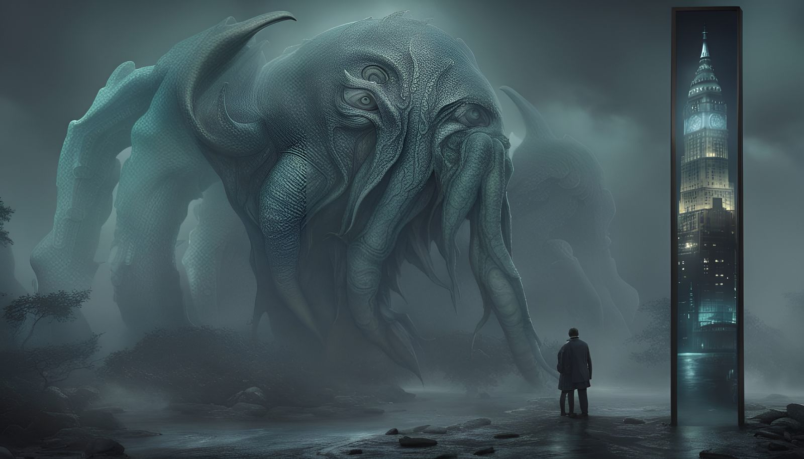 Lovecraftian Monster Made of Mist and Glass