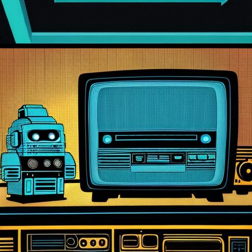 Retro Sci-Fi Cyberman in 1970s Lounge