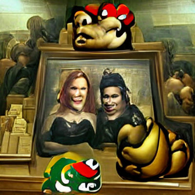 Bowser and Mario: A Mona Lisa Parody