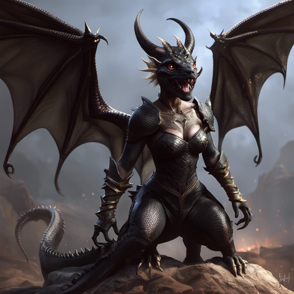 Dragon Devil Sheriff in Dark Fantasy Style