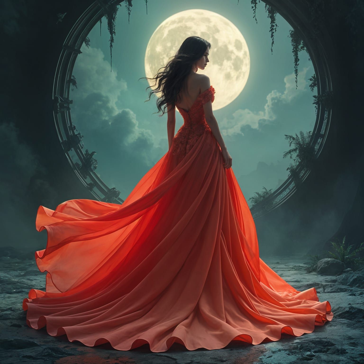 Ethereal Flower Dress in Vibrant Hues