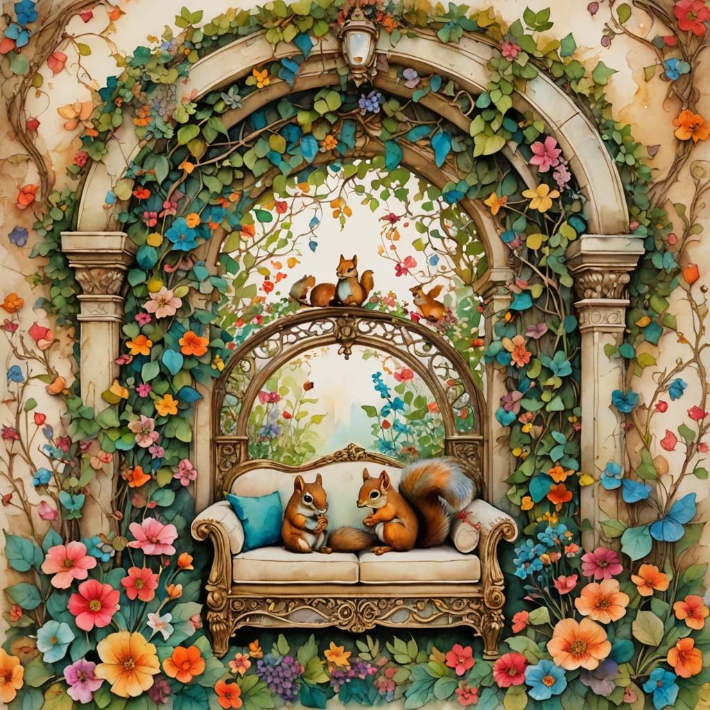 Dreamlike Whimsy in the Ancient Garden