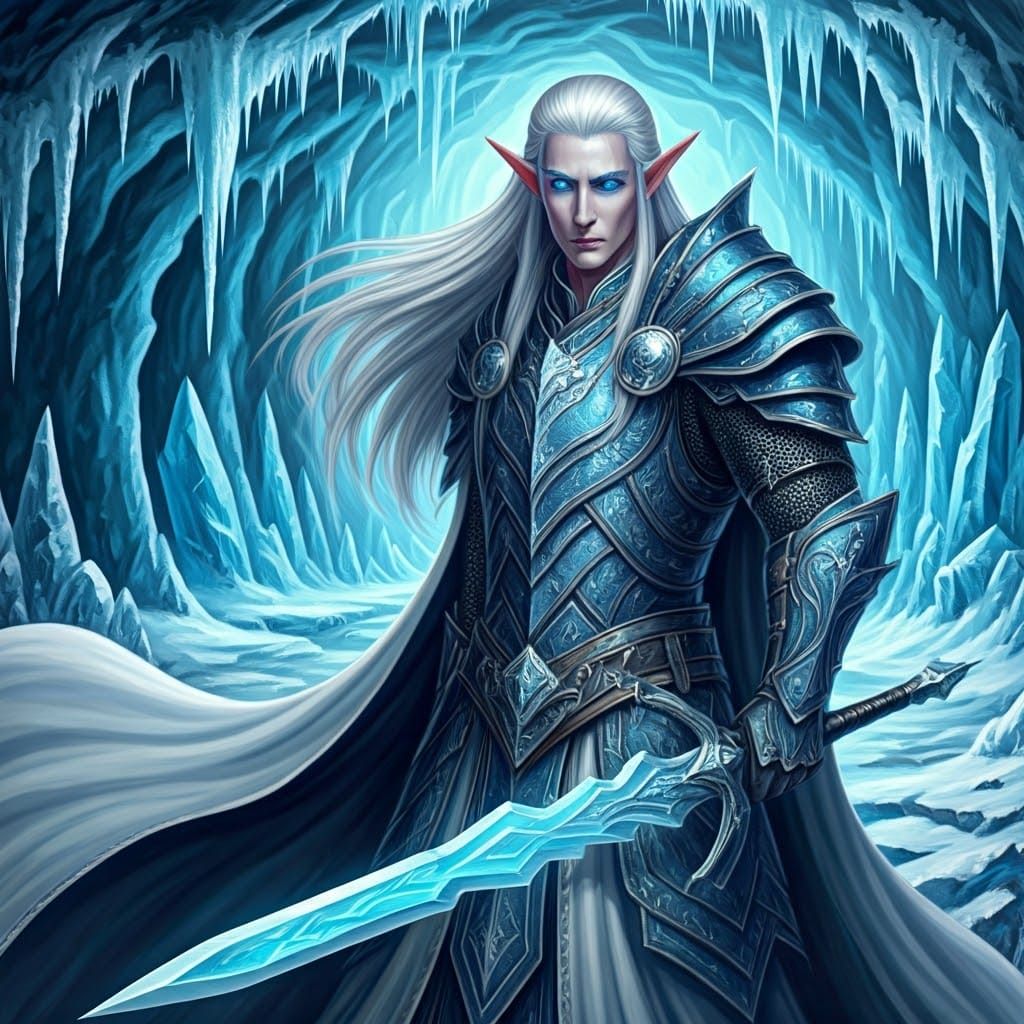 Ethereal Ice Elf Warrior in Frosty Plate Armor