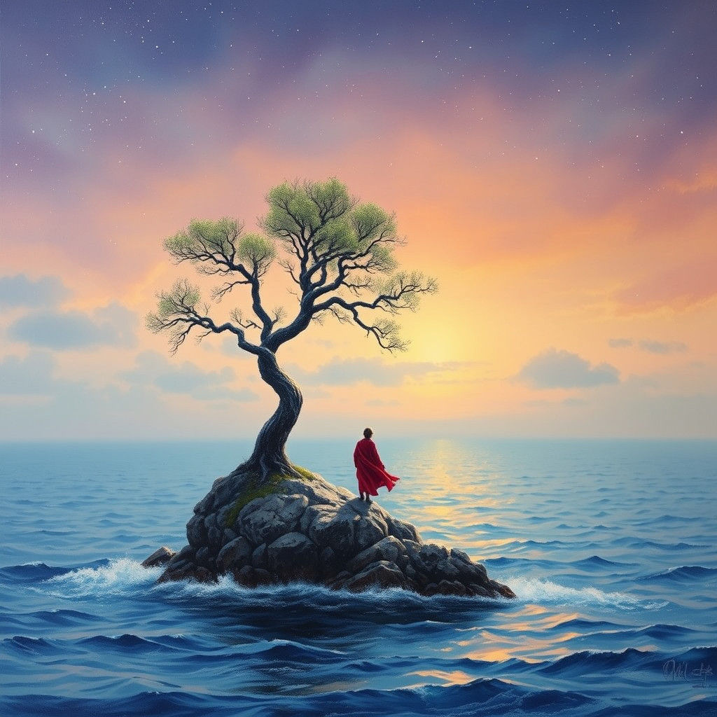 Cliffside Dawn: A Watercolor Seascape Painting