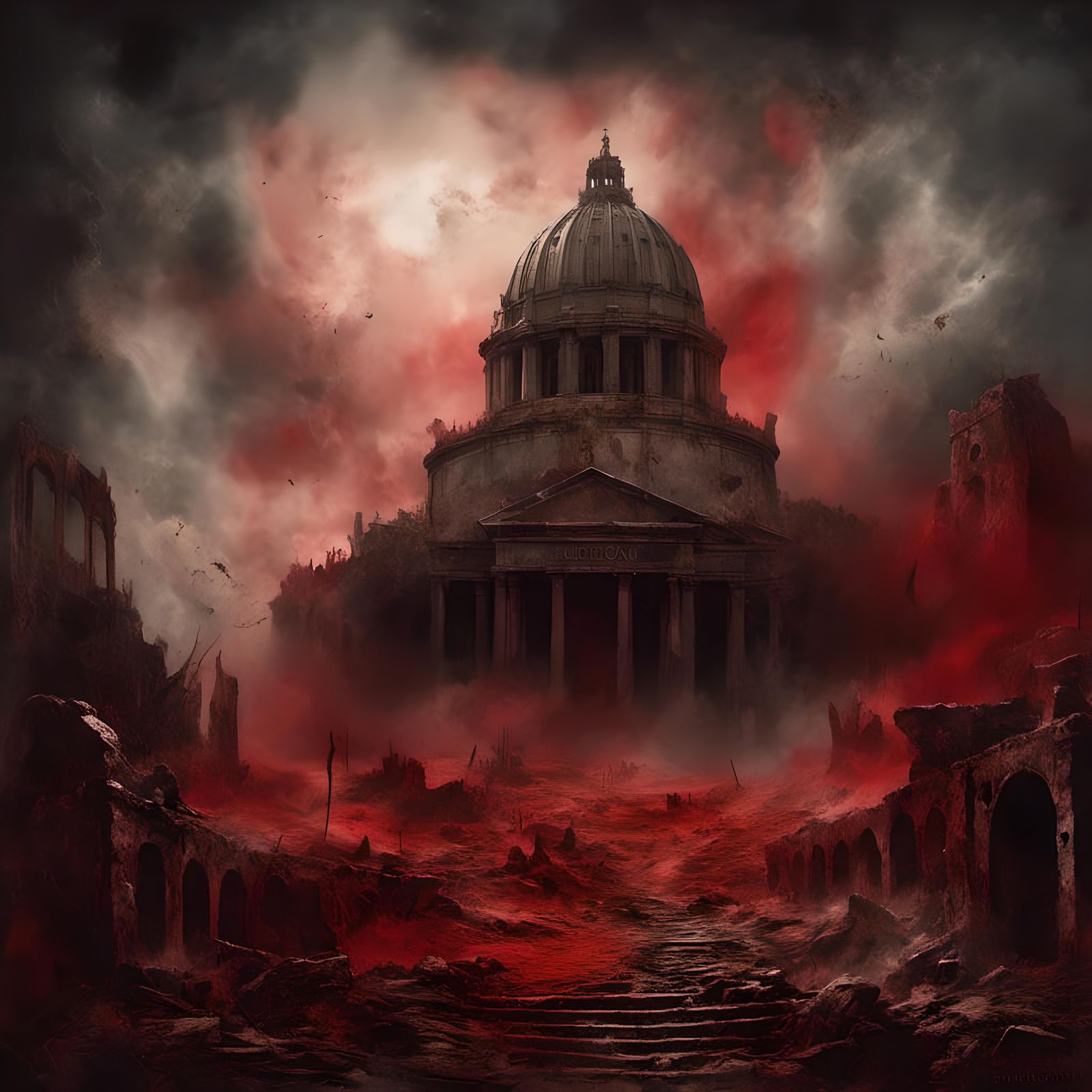 Demonic Face Appears Over Rome Colosseum
