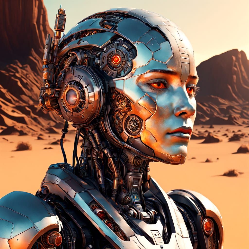 Android in Desert Outpost Concept Art