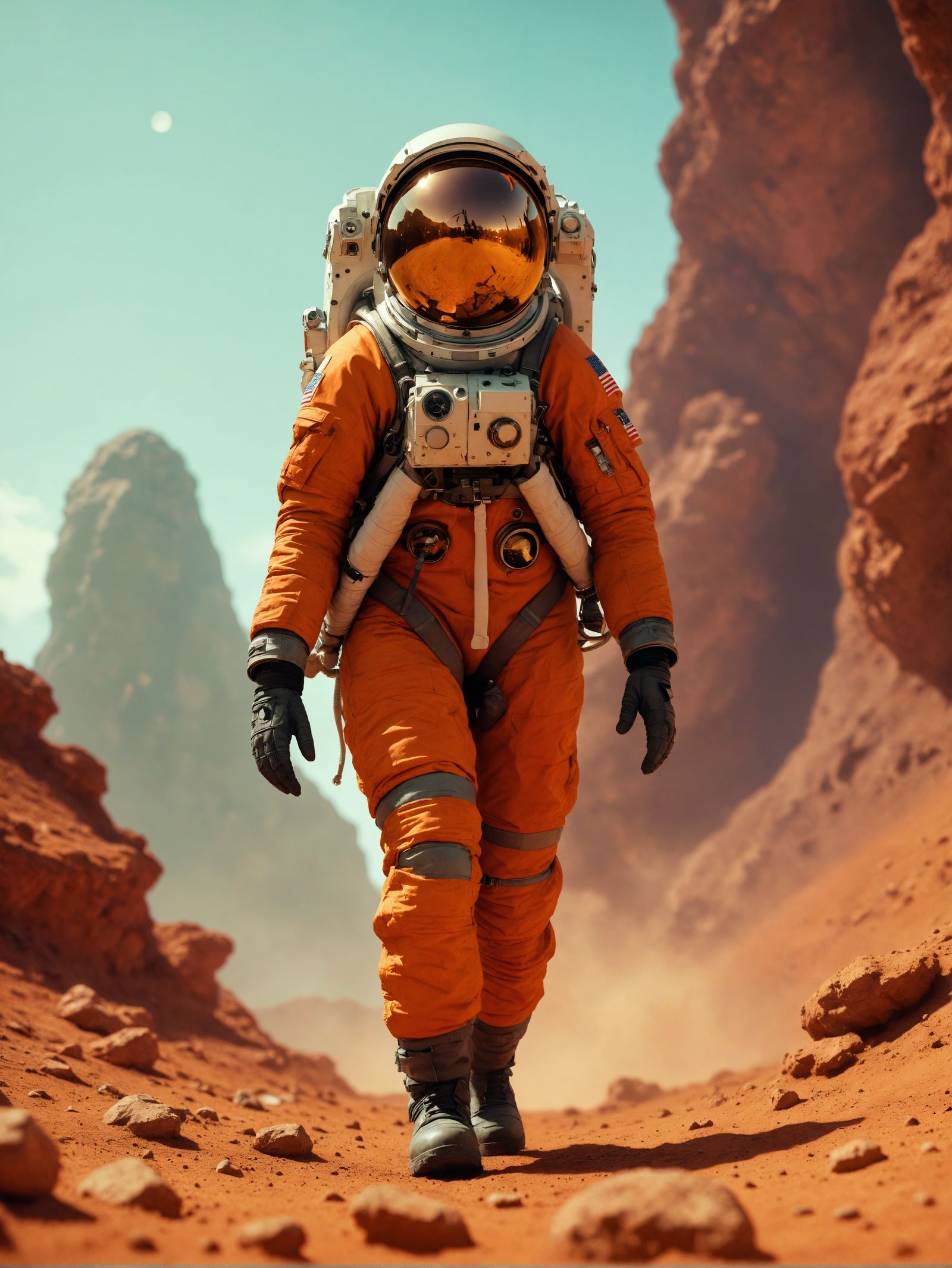 Astronaut's First Step on New Planet: Retro Photo