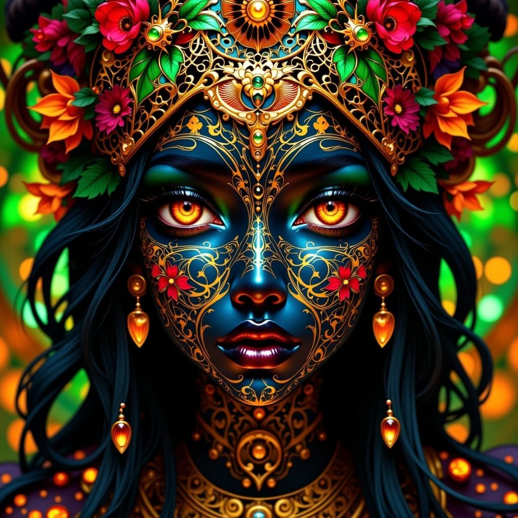 Steampunk Hawaiian Gentleman in African Pattern Art