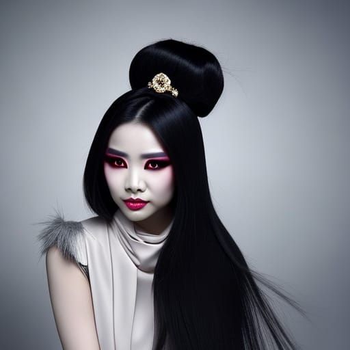 Asian Gothic Female in Changing Seasons