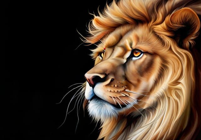 Hyperrealistic Portrait of a Majestic Lion