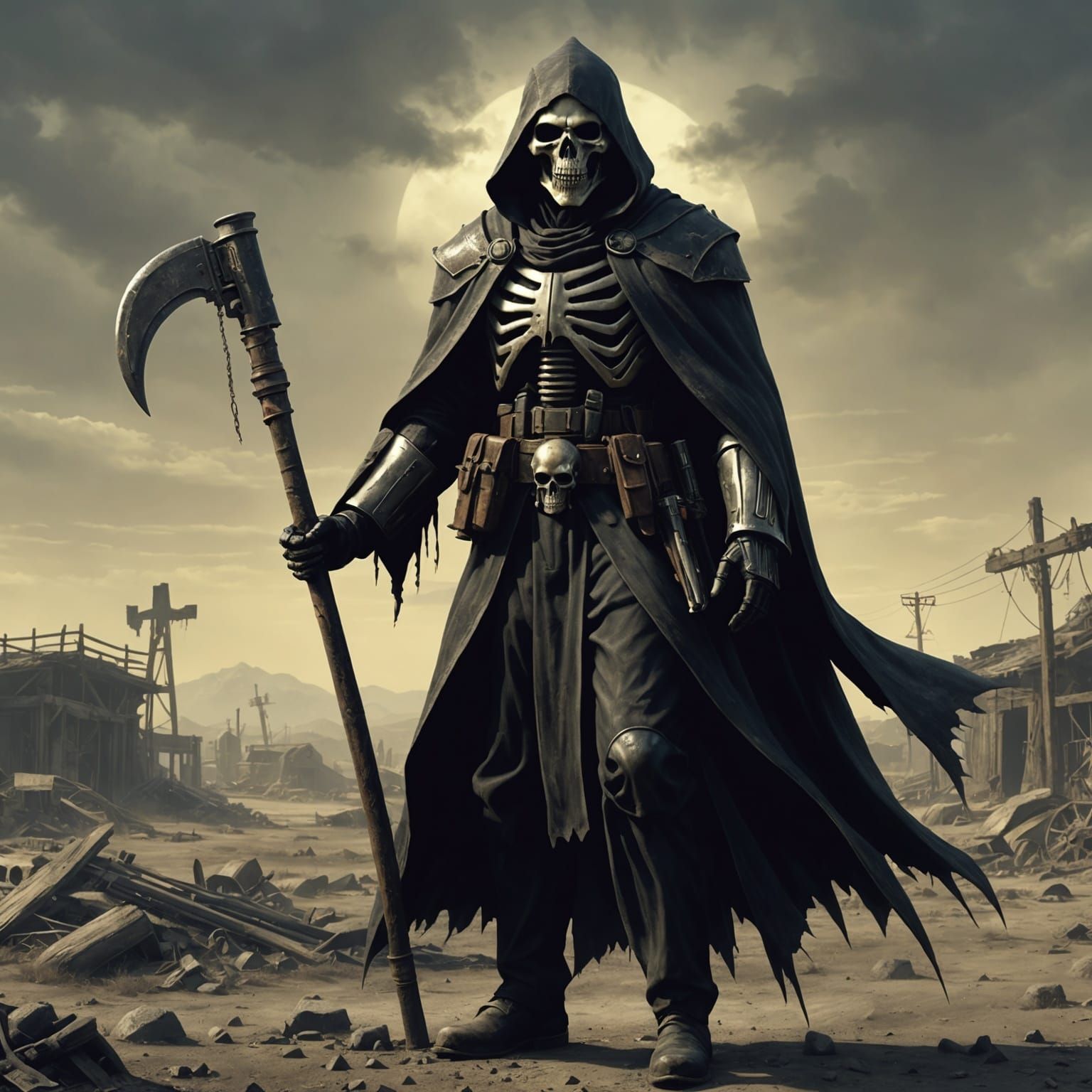 Fallout Grim Reaper in Wasteland Landscape