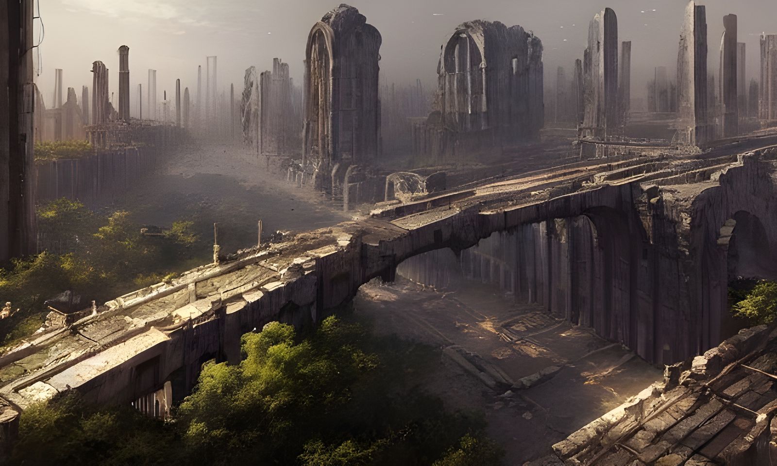 Futuristic City Sprawls Over Ancient Ruins