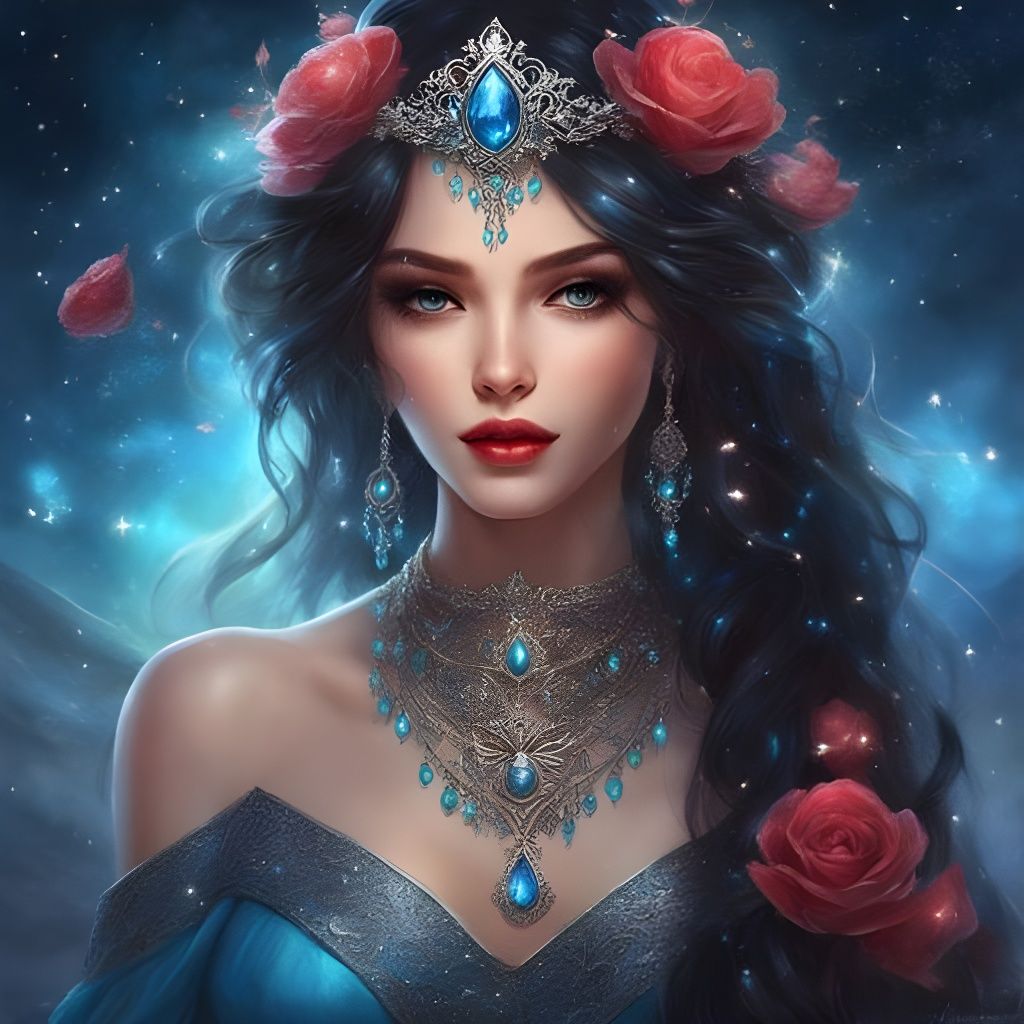 Gothic Princess with Stars and Roses