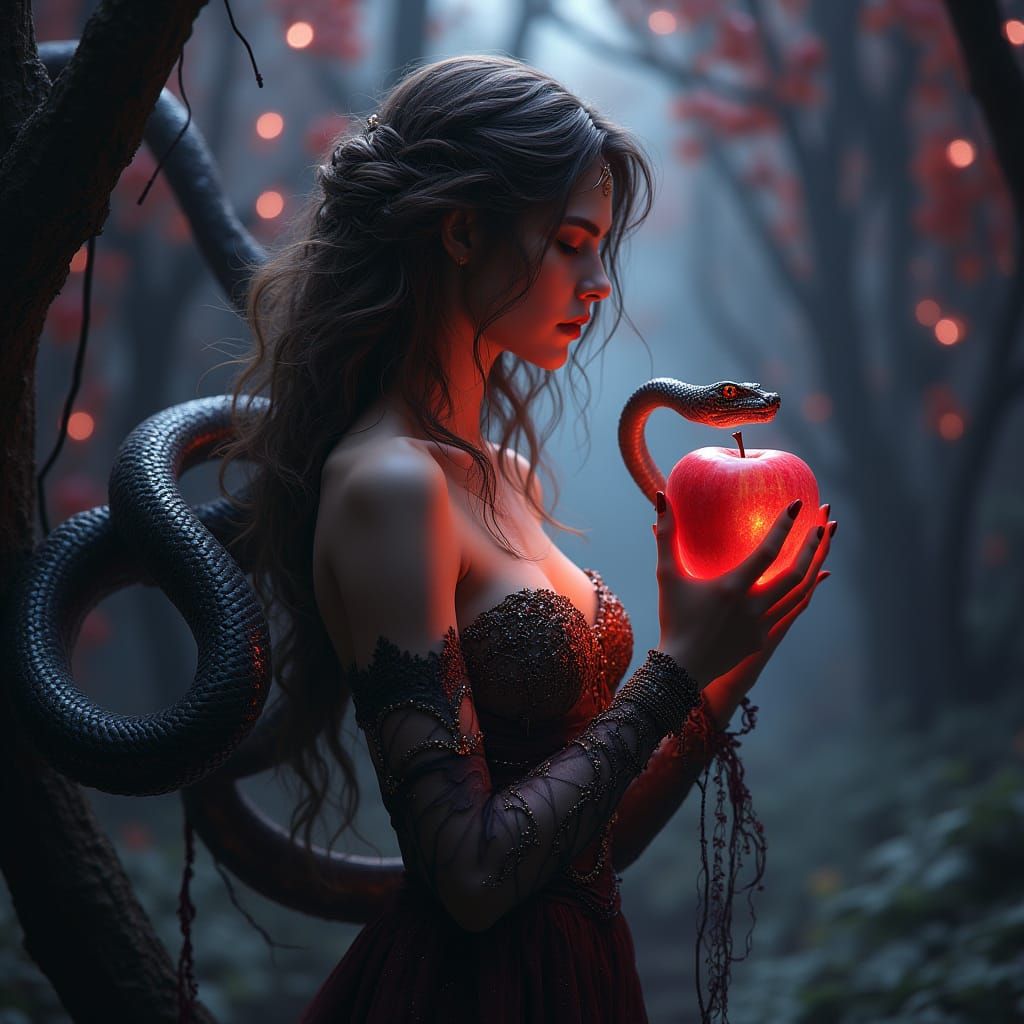 Eve and the Serpent: Dark Fantasy Concept Art