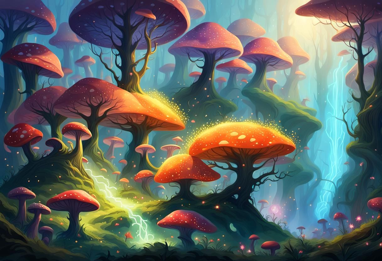 Mystical Forest Concept Art in Dreamlike Colors