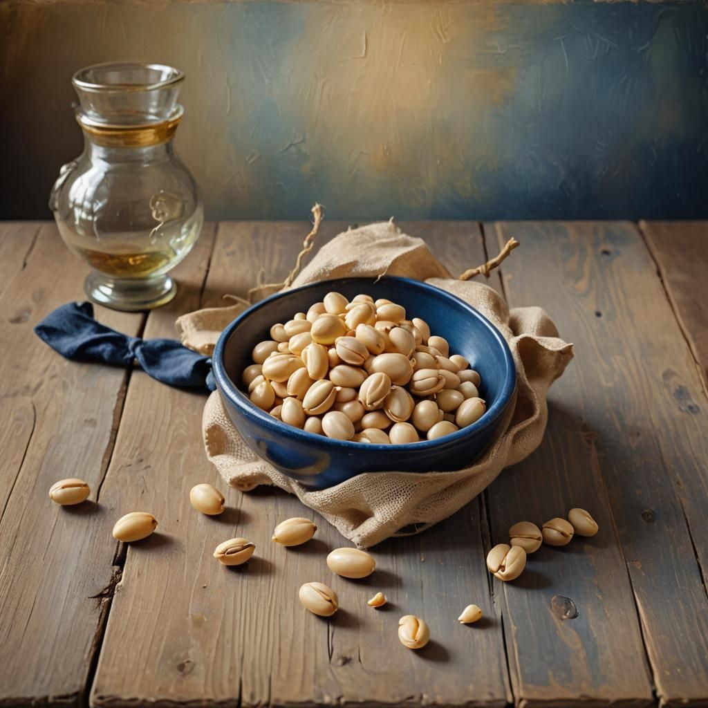 Navy Bean Still Life in Oil Painting Style
