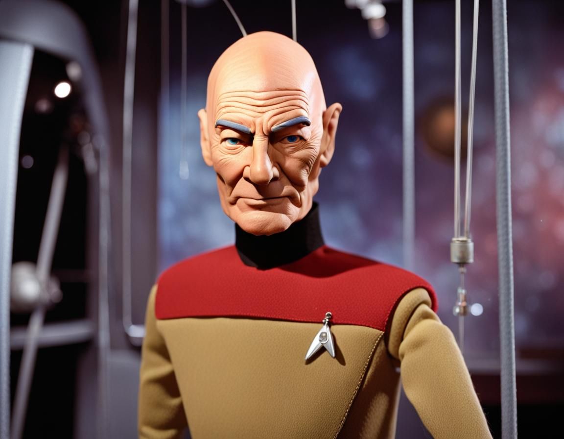 Captain Picard as Supermarionation Puppet