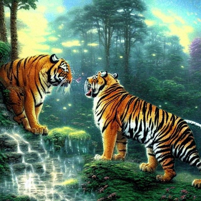 Angry Tiger in Business Suit, Ethereal Fantasy