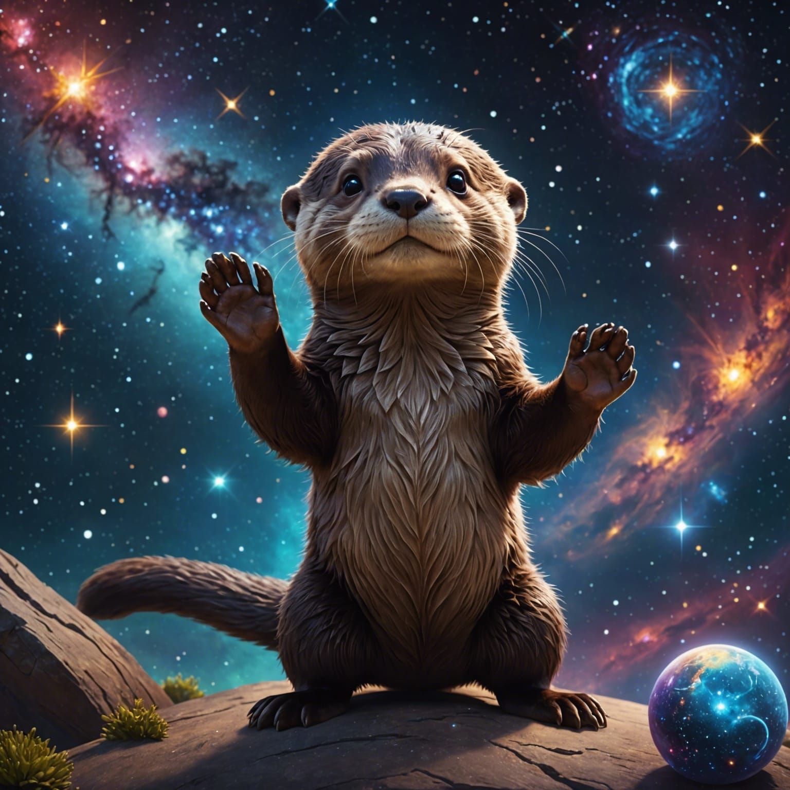 Norman the baby otter goes cosmic