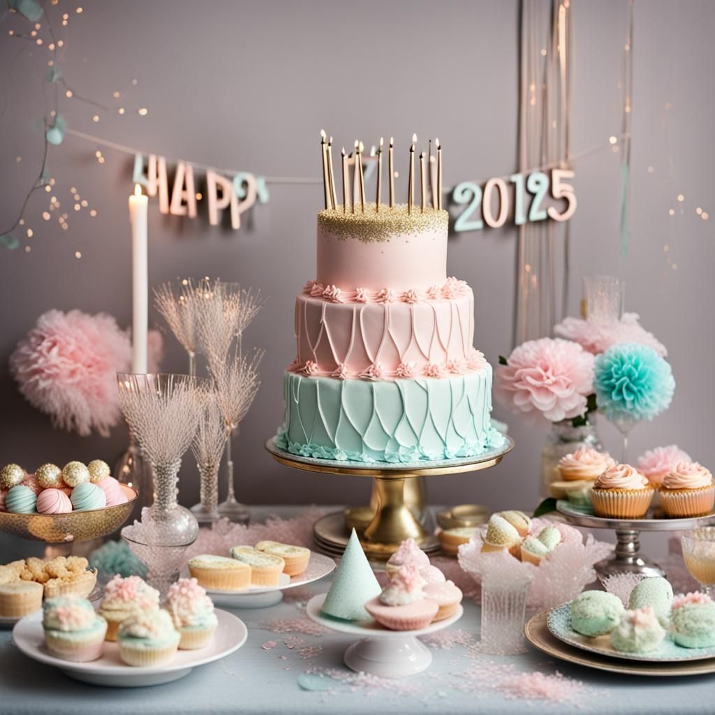 Pastel New Year's Eve Celebration Image