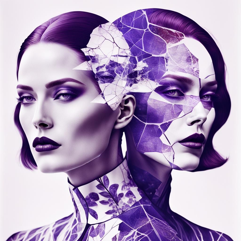 Surreal 1860s Photograph with Cyberpunk Vampire Couple