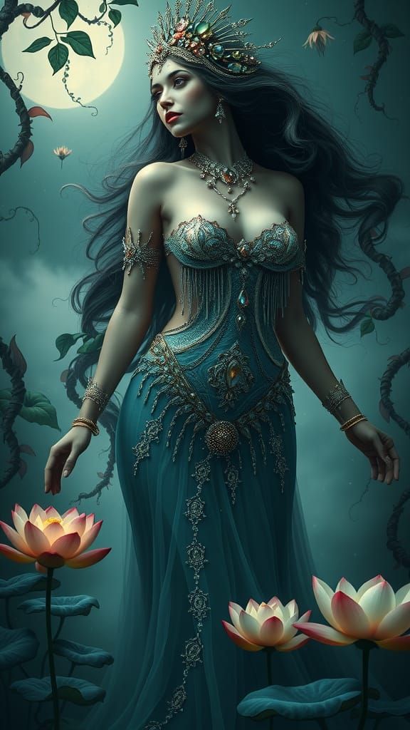 Goddess of Abundance in Art Nouveau Style