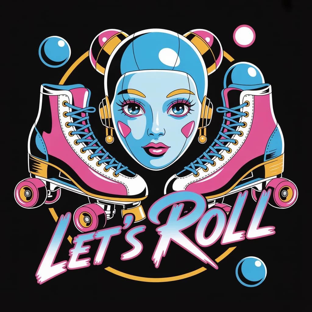 3D Anime Fembot on Roller Skates