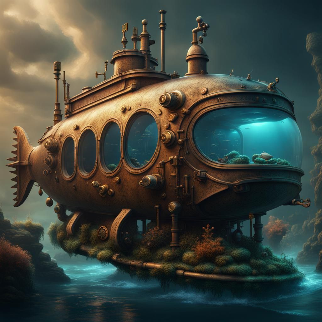 Fantastical Fish Submarine Concept Art
